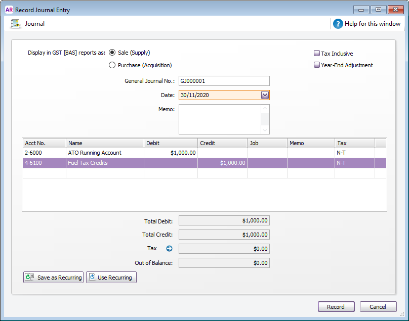 Fuel tax credits MYOB AccountRight MYOB Help Centre